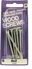 (5 Pack) 8 x 2 Stainless Steel Oval Head Wood Screws H-970436