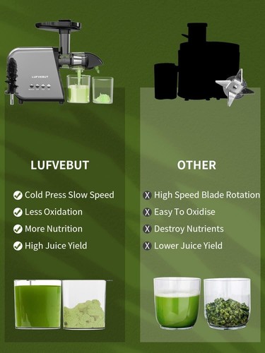Slow Clod Press Juicer for Fruits Vegetables Celery Carrot Ginger, Masticating J - Picture 7 of 8