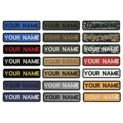 Personalisierte Stickerei Ausweis Abzeichen Moral Patch individuelles Namensschild 10x2,5cm HOOk/EISEN