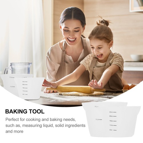 2 Pcs Measuring Cup with Scale Cups for Baking Silicone Tools Kitchen - Picture 3 of 12