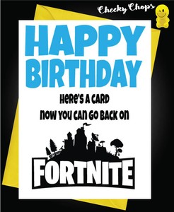 image is loading happy birthday greeting card playing fortnite game dad - dad playing fortnite
