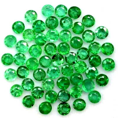 7mm 10 Pcs Natural Colombian Green Emerald Round Loose Certified Gemstones Lot