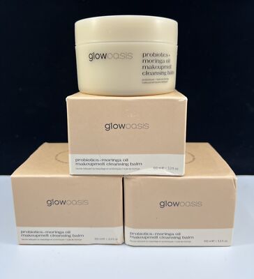 Glowoasis Probiotics + Moringa Oil Makeupmelt CLEANSING BALM 3.3oz New With Box