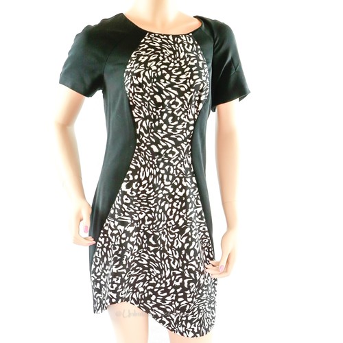 MILK & HONEY Animal Print Placement Shift Dress Black Size12 NWT - Picture 3 of 7