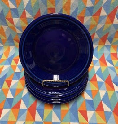 NEW FIESTA set 4 SALAD APPETIZER PLATES cobalt blue 7.25” FIESTAWARE ships free