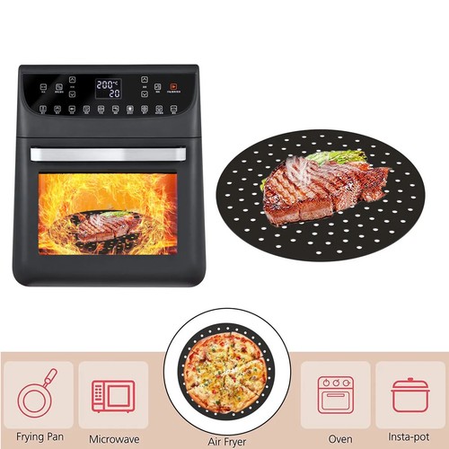 2pcs Reusable Air Fryer Non-Stick Silicone Pad Basket Round Mat Safe Baking Tool - Picture 3 of 14