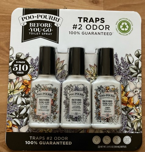 Poo-Pourri Toilet Spray - Blosson,Lavender,Amber Variety Pack - 3.4 oz - 3 Count