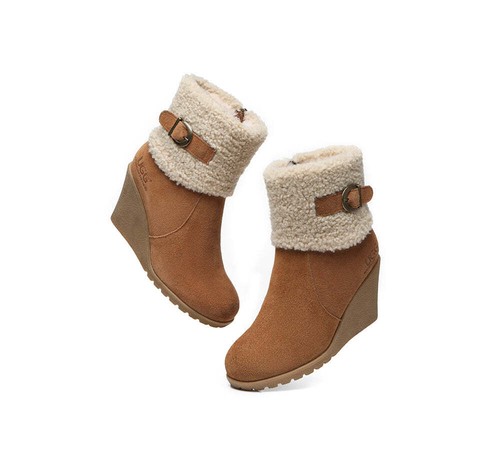 AUSTRALIAN SHEPHERD® UGG Boots Sheepskin Wool Women Wedge Ankle Boots Joanna - Picture 20 of 30