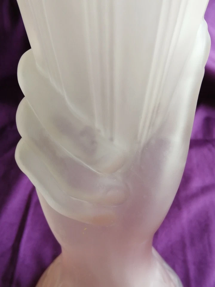 superbe vase ecole legras non signé, rose verre moulé 1900 art nouveau_ - Photo 2/4