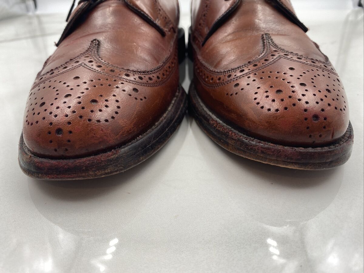 Vintage Florsheim Mens Shoes Sz 9 D Imperial V-Cleat Brown 