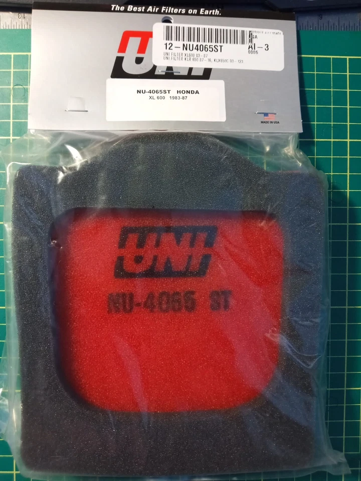 Filtro de aire ultra sellado Honda XL600R Uni NU-4065ST compatible con 1983-1987 600cc Foto 4 de 4