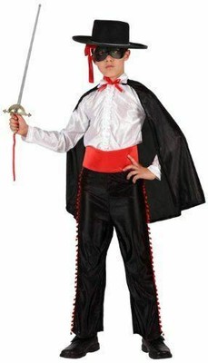 COSTUME CARNEVALE ZORRO VESTITO BAMBINO MOSCHETTIERE TAGLIA 10-12 ANNI  ATOSA 8422259065623 | eBay