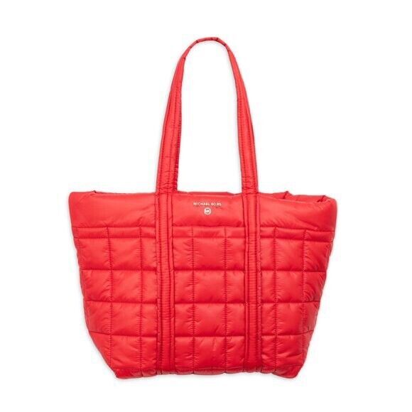 Michael Kors Women's Stirling Small Quilted Polyester Tote Bag - Red.