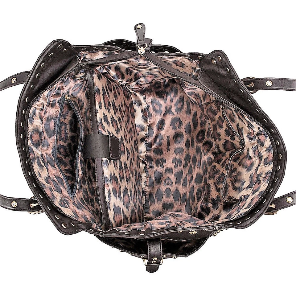 Bolso de Mano Parinda Mujer FELICITY Grano Guijarro Imitación Cuero Marrón - Nuevo Foto 3 de 4