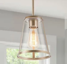 LNC 1-Light Gold Modern Pendant Lighting Contemporary Hanging Light Fixture 