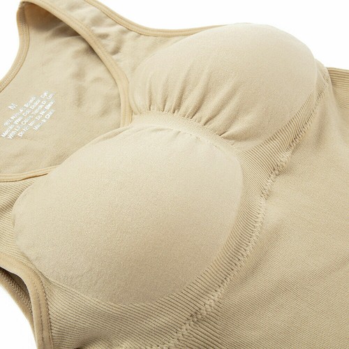 Women's Slimming Tank Tops Tummy Control Cami Shaper Built Bra Shaping Camisole - Picture 9 of 27