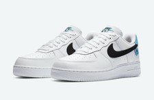 blue black and white air force ones