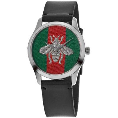 Gucci Men's G-Timeless Bee Dial Leather Strap Watch - YA1264149