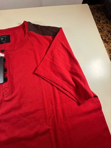 Guess, T Shirt, Size Large , Red, 4 Button - Picture 2 of 5