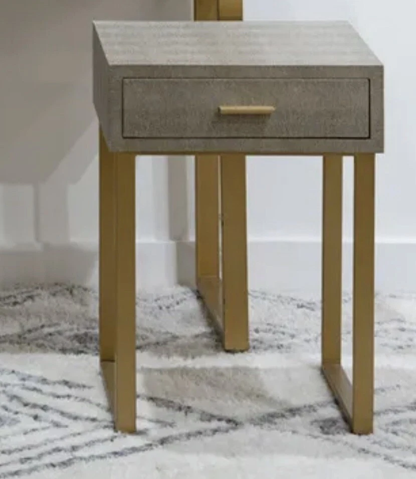 Sterling Industries Shagreen 24 X 16 inch Gray with Gold Accent Table - Image 2 of 2
