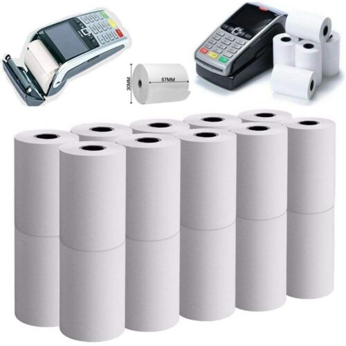 100 Rolls 57x30 Thermal Rolls Cash Credit Card Machine Receipt Paper Till Roll - Picture 1 of 6