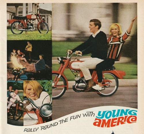 Pubblicità stampa rivista originale d'epoca moto Harley-Davidson 1966 Young America - Foto 1 di 2
