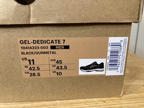 Asics Gel Dedicate 7 Men's Tennis Pickle Ball Shoes Black Gunmetal New Size 11 - Picture 12 of 12