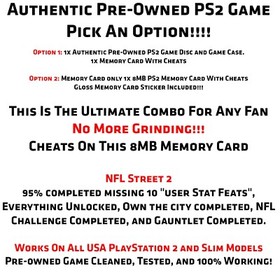 NFL Street 2 Sony PlayStation 2 PS2 Unlocked 8MB Memory Card
