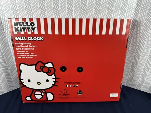 Hello Kitty Face Red 19x14" Analog Wall Clock Battery Operated NEW 2024 Sanrio - Picture 3 of 3