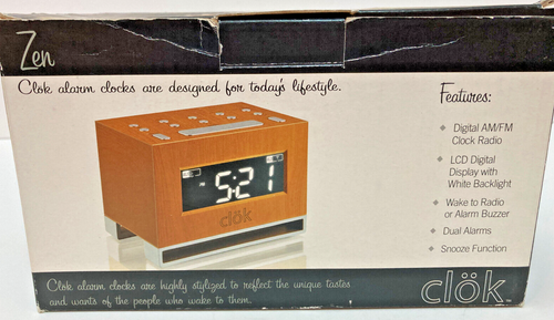 VTG Zen Digital AM/FM Clock Radio, Dual Alarm with Snooze - Picture 2 of 4