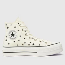 Converse All Star Lift Crystal Energy Trainers in White and Black