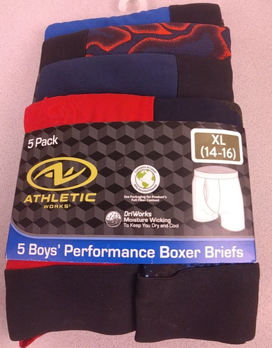 Athletic Works Boys 5 Pack Performance Boxer Briefs Size XL(14-16) - New. (62.1) - Picture 2 of 10