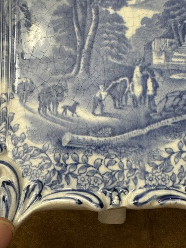 Antique Vase J. Kent Fenton England Blue & White Triangular 3-footed c1910 - Picture 16 of 19