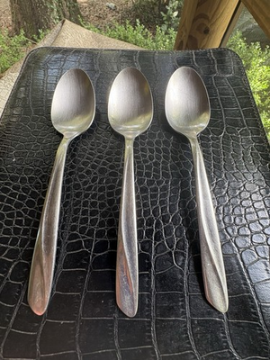 #ad Insico FINLANDIA Flatware 3 Soup Spoons Satin Stainless USA MCM International $15.98