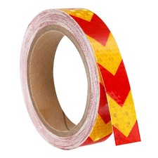 Reflective Tape, 1 Roll 30 Ft x 1-inch Safety Tape Reflector, Arrow Yellow Red