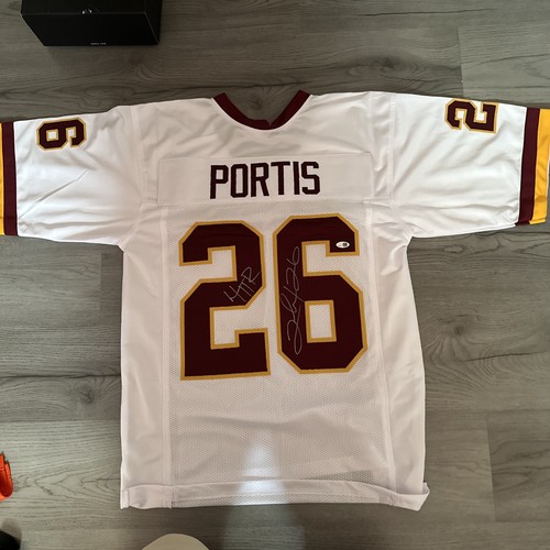 Camiseta personalizada blanca firmada por Clinton Portis Washington Redskins JSA “HTTR”