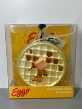 Eggo Waffle Vidrio Soplado Adorno de Navidad Caja de Gofres Imitación Comida Nuevo