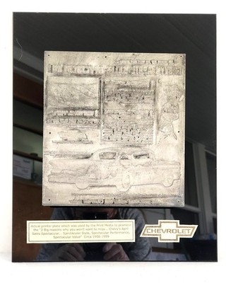 Antique Chevrolet Advertising Printing Plate