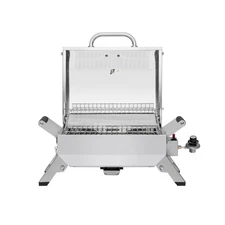 Royal Gourmet Stainless Steel Tabletop Gas Grill w/ Folding Legs & Lockable Lid