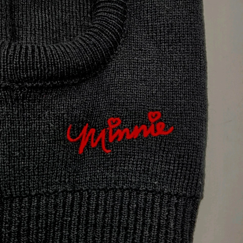 Disney Minnie Mouse Niño Pequeño Gorro Calcetín Sombrero Talla 2T-5T Acrílico Tejido Negro Rojo  Foto 3 de 4