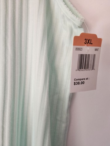 Barbizon Nightgown Plus Size 3X NWT Sleeveless Lightweight Cotton Ribbed - Picture 3 of 10