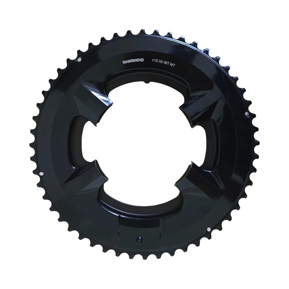 Juego de platos para bicicleta de carretera Shimano 52t 36t 4 pernos 11 velocidades negro ajuste ultegra 105 Foto 3 de 4