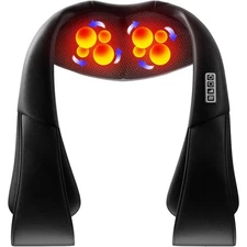 Neck & Back Shiatsu Massager w/ Heat for Deep Tissue Pain Relief