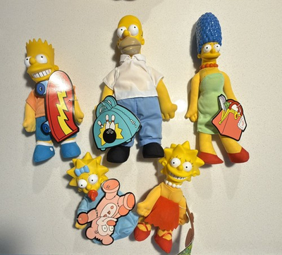 #ad The Simpsons Burger King 1990 “Meet the Simpsons” Complete 5 Doll Set CLEAN. $38.00