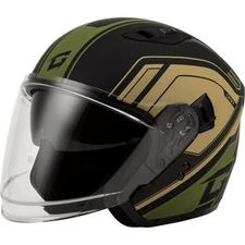OF-87 Duke Open-Face Helmet - w/LED Light - Matte Black/Green - 3XL O1187229