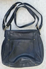 American Leather Co. Austin Conv Shoulder Crossbody Bag Black Bag Used