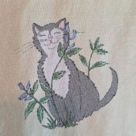 Vtg 90s Preview Collection Lingerie Cat Print Nightshirt One Size Cotton Kitschy