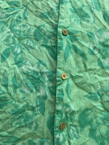 Caribbean Joe Men's Hawaiian Shirt Sz 3XL Washable Silk Green Leaves Hibiscus - Picture 2 of 10