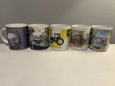 Lot Of 5 Vintage John Deere Coffee Mugs By Gibson