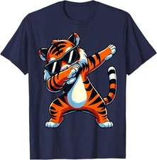 Dabbing Tiger with Sunglasses Tiger Animal Unisex T-Shirt